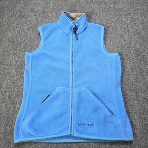 Marmot Women's‎ Blue Fleece Vest Full Zip Pockets Outdoor Activewear Size XS